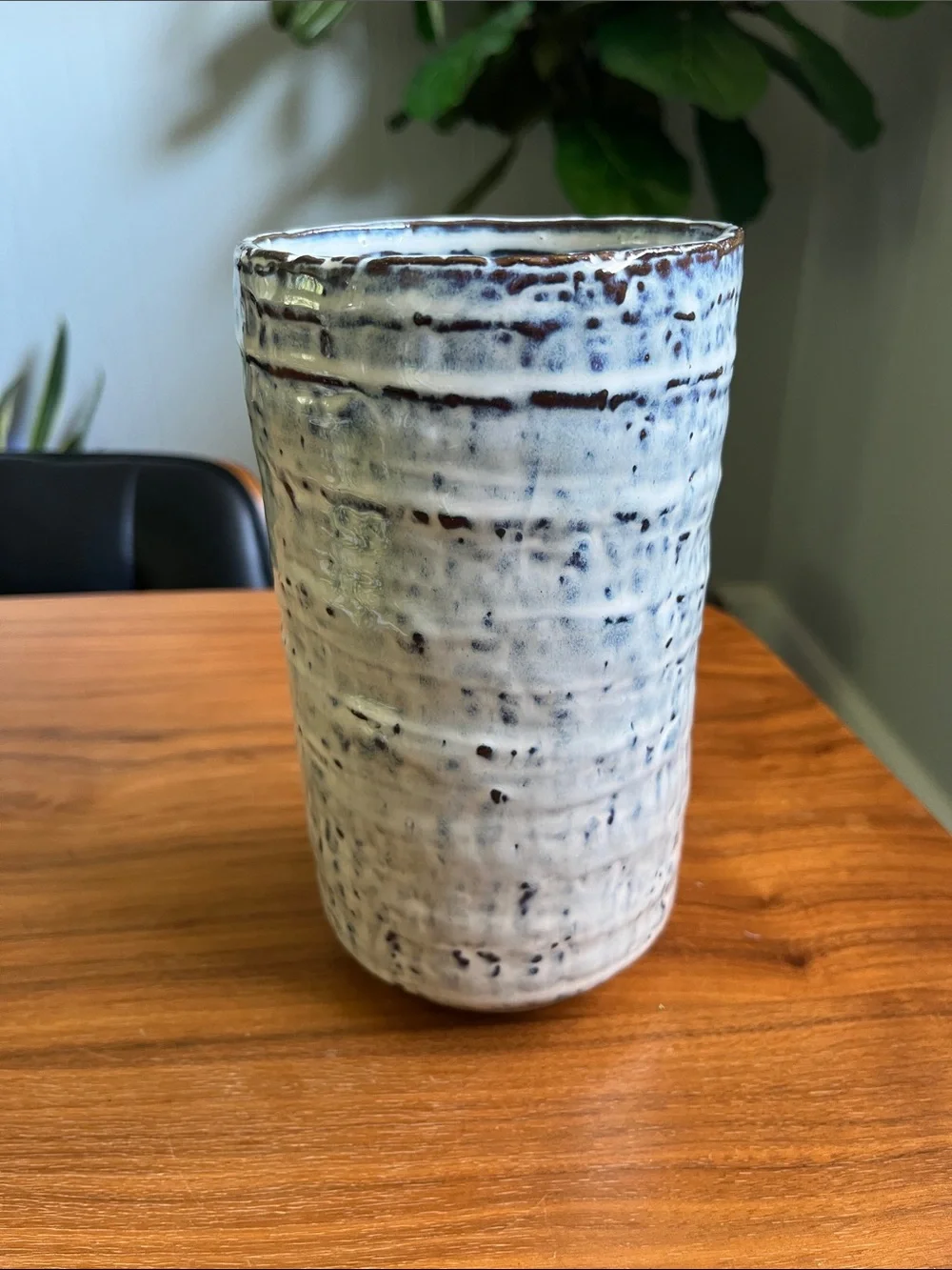 Blue and White Vase with Flowers